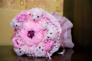 Свадебный букет из мягких игрушек